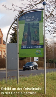 Schild an der östlichen Ortseinfahrt